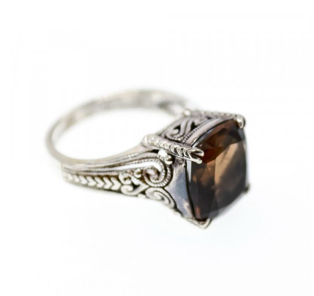 925 Sterling Silver Hessonite Ring Size 6
